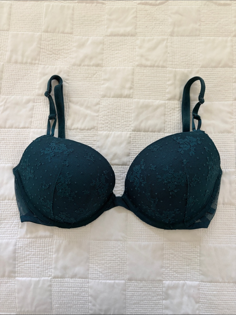 Victoria's Secret Lace Push-Up Bra in Deep Teal